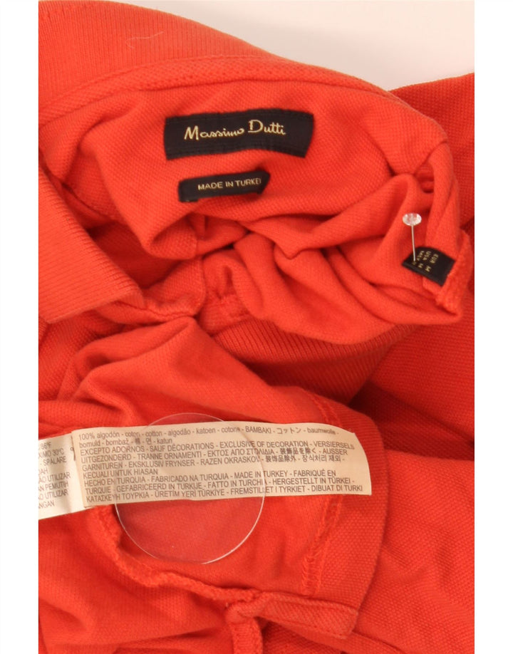 Massimo Dutti Herren Poloshirt Mittelorange Baumwolle