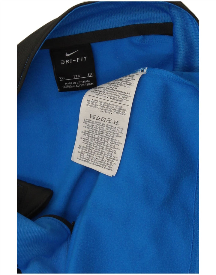 Nike Herren Dri Fit Graphic Pullover Trainingsanzug Top 2XL Blau Farbblock