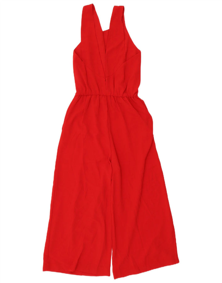 Zara Damen Ärmelloser Overall UK 6 XS Rot Polyester