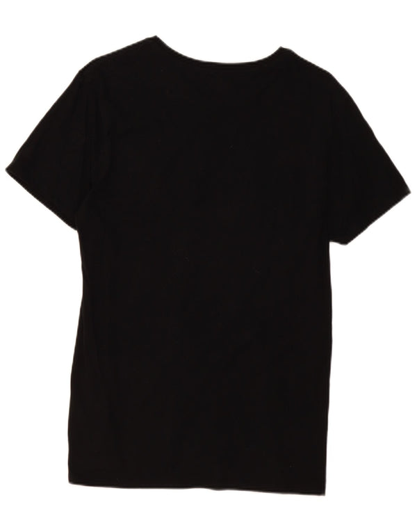 Lacoste Damen T-Shirt Top UK 14 Mittelschwarze Baumwolle