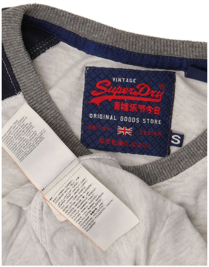 Superdry Herren-T-Shirt mit Grafik, Größe S, Grau, Colourblock-Baumwolle