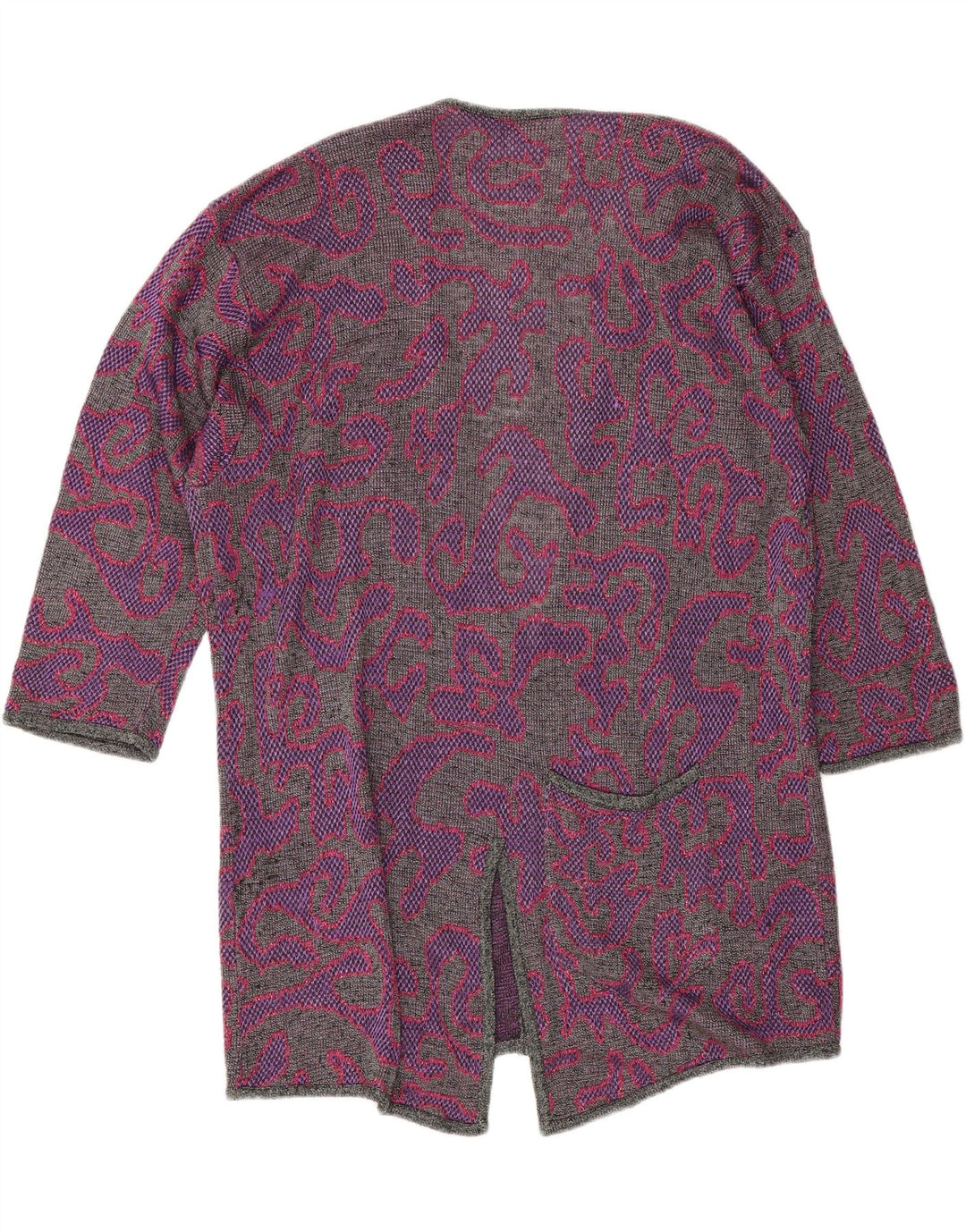 Di Bari Damen-Strickjacke mit abstraktem Muster, IT 40, klein, Lila