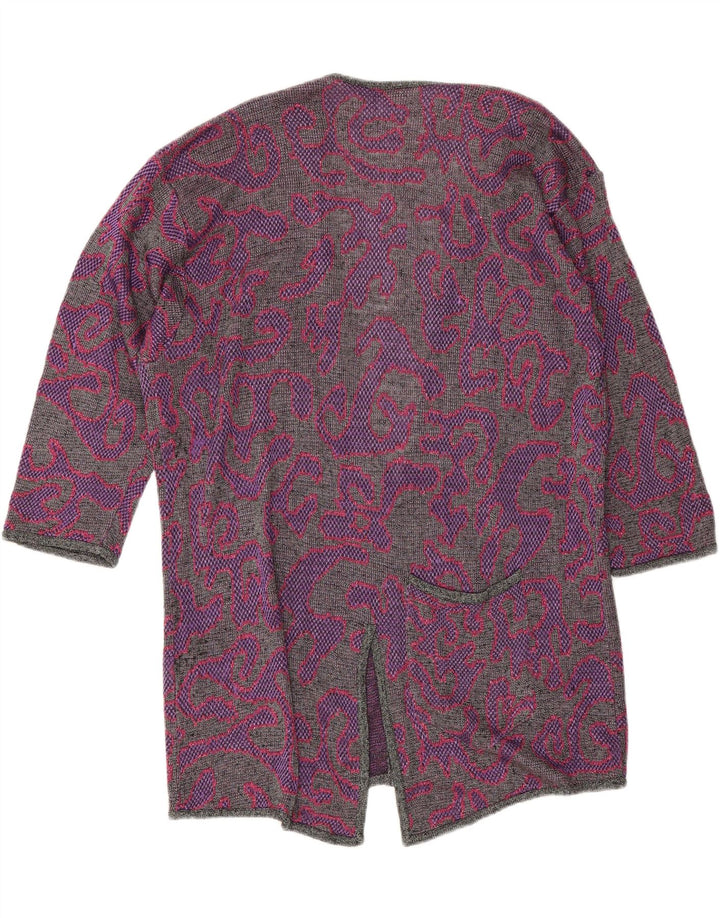 Di Bari Damen-Strickjacke mit abstraktem Muster, IT 40, klein, Lila