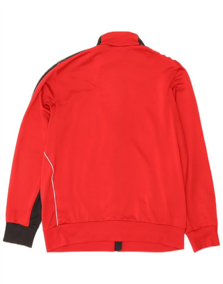 Adidas Jungen-Trainingsanzug-Top-Jacke, 15–16 Jahre, rotes Farbblock-Polyester