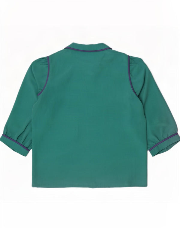 Ralph Damen 3/4-Ärmel-Hemdbluse IT 42 Medium Türkis Polyester