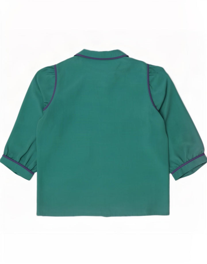 Ralph Damen 3/4-Ärmel-Hemdbluse IT 42 Medium Türkis Polyester