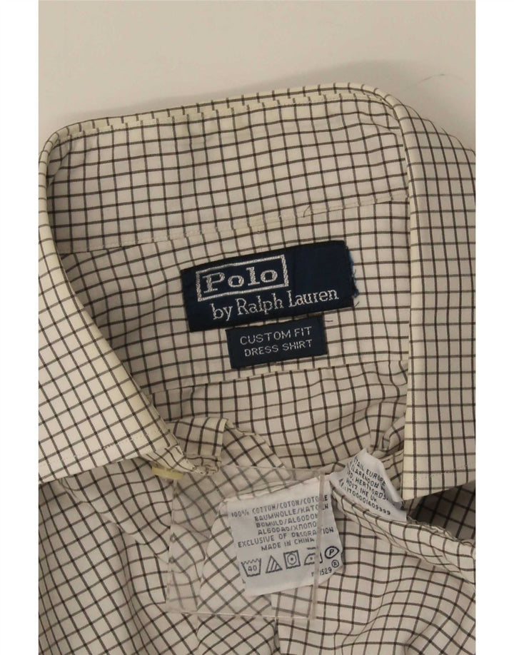 Polo Ralph Lauren Herren-Hemd mit individueller Passform, mittelweiß karierte Baumwolle
