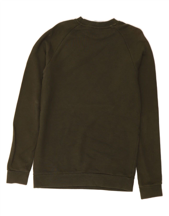 ADIDAS Mens Graphic Sweatshirt Jumper XS Khaki Cotton Vintage Adidas and Second-Hand Adidas from Messina Hembry 