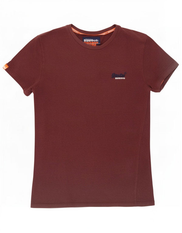 Superdry Herren T-Shirt Top XS Burgunder Baumwolle