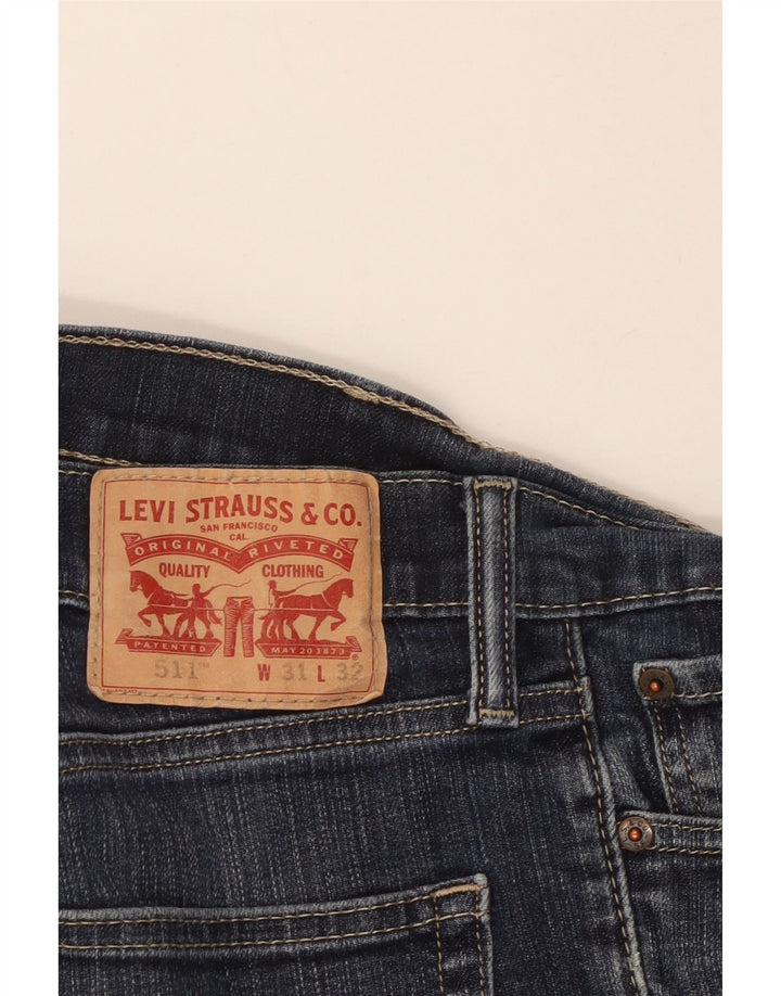 LEVI'S Herren 511 Tapered Jeans W31 L32 Blaue Baumwolle