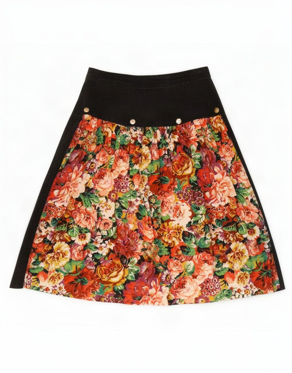Julietta Damen Plissee-A-Linien-Rock IT 42 Medium W26 Mehrfarbig geblümt