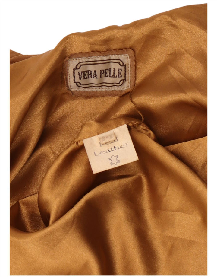 Vintage Damen Wildlederjacke UK 14 Großes Beige Leder