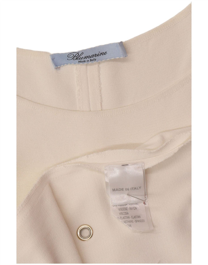 Blumarine Damen Schulterfreies Kleid UK 10 Small Weiße Viskose