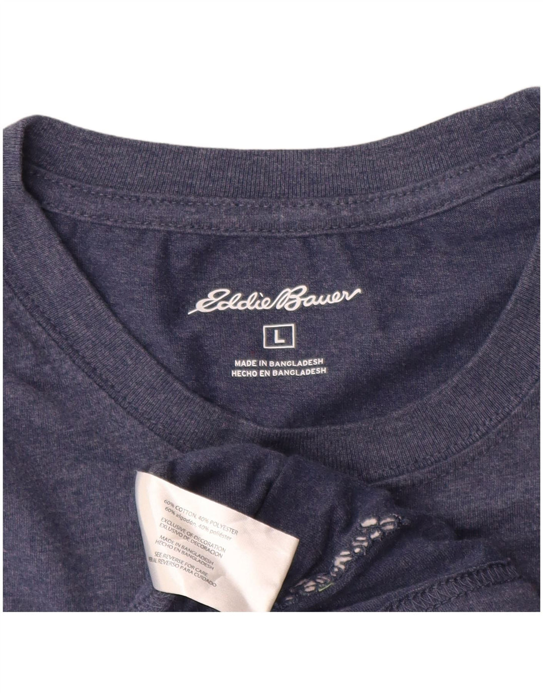 Eddie Bauer Herren-Top, langärmelig, groß, blaue Baumwolle