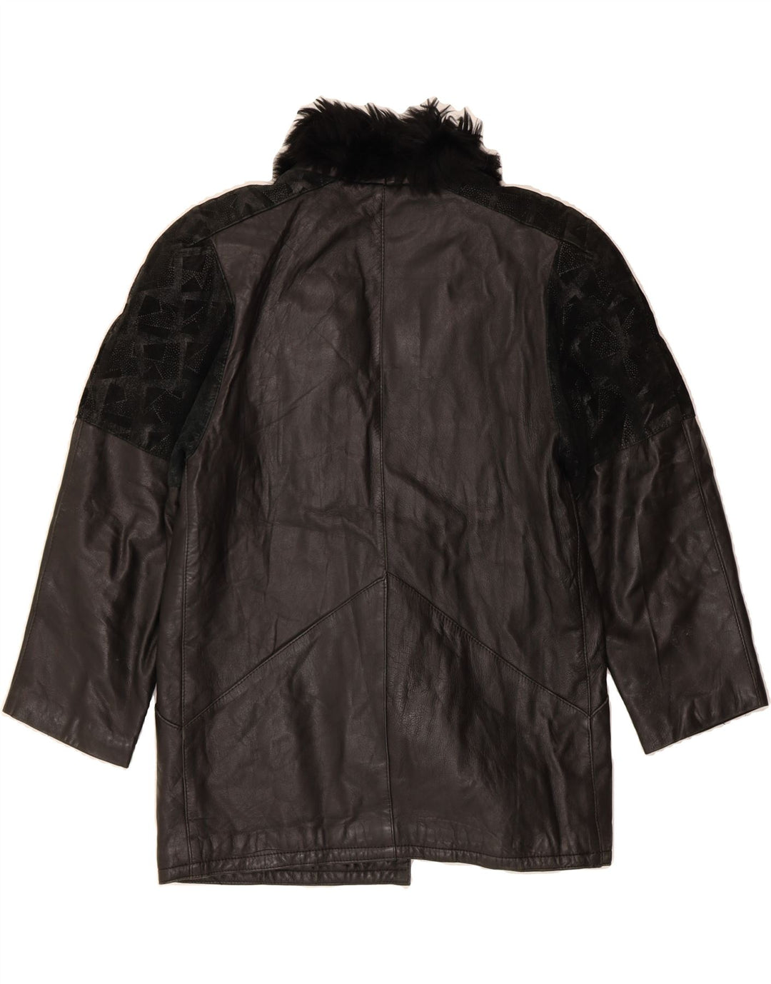 VINTAGE Womens Leather Jacket IT 44 Medium Black Leather Vintage Vintage and Second-Hand Vintage from Messina Hembry 