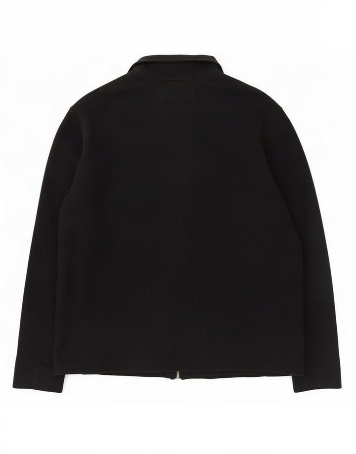 Marks & Spencer Herren-Strickjacke, groß, aus schwarzer Baumwolle