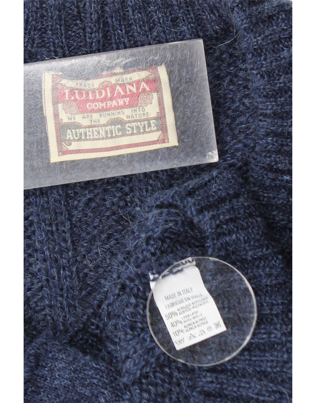 Vintage Herren Cardigan Pullover Medium Marineblau Acryl