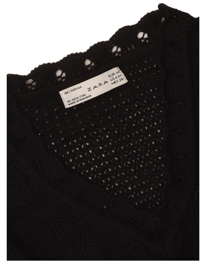 Zara Häkelkleid in A-Linie für Damen, UK 12, Mittelschwarz, Acryl