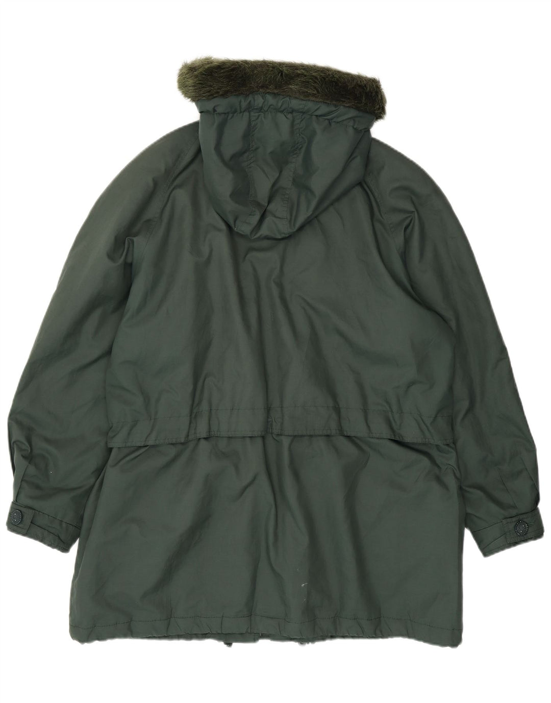 Vintage Damen Kapuzenparka Jacke UK 20 2XL Grün Polyester