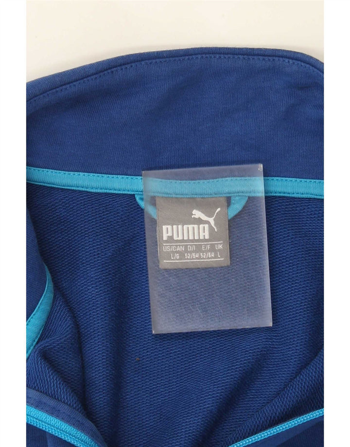 Puma Herren-Trainingsanzug mit grafischem Oberteil, Größe L, Blau