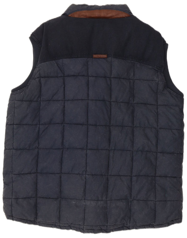 Fat Face Herren Wattierte Weste UK 42 XL Marineblau gefleckte Baumwolle