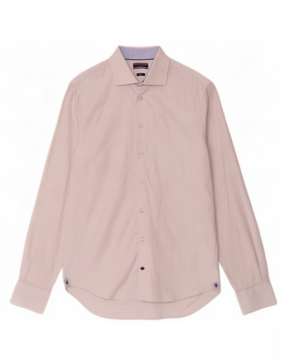 Tommy Hilfiger Herren Slim Fit Hemd Größe 39 15 1/2 Mittelweiß gefleckt