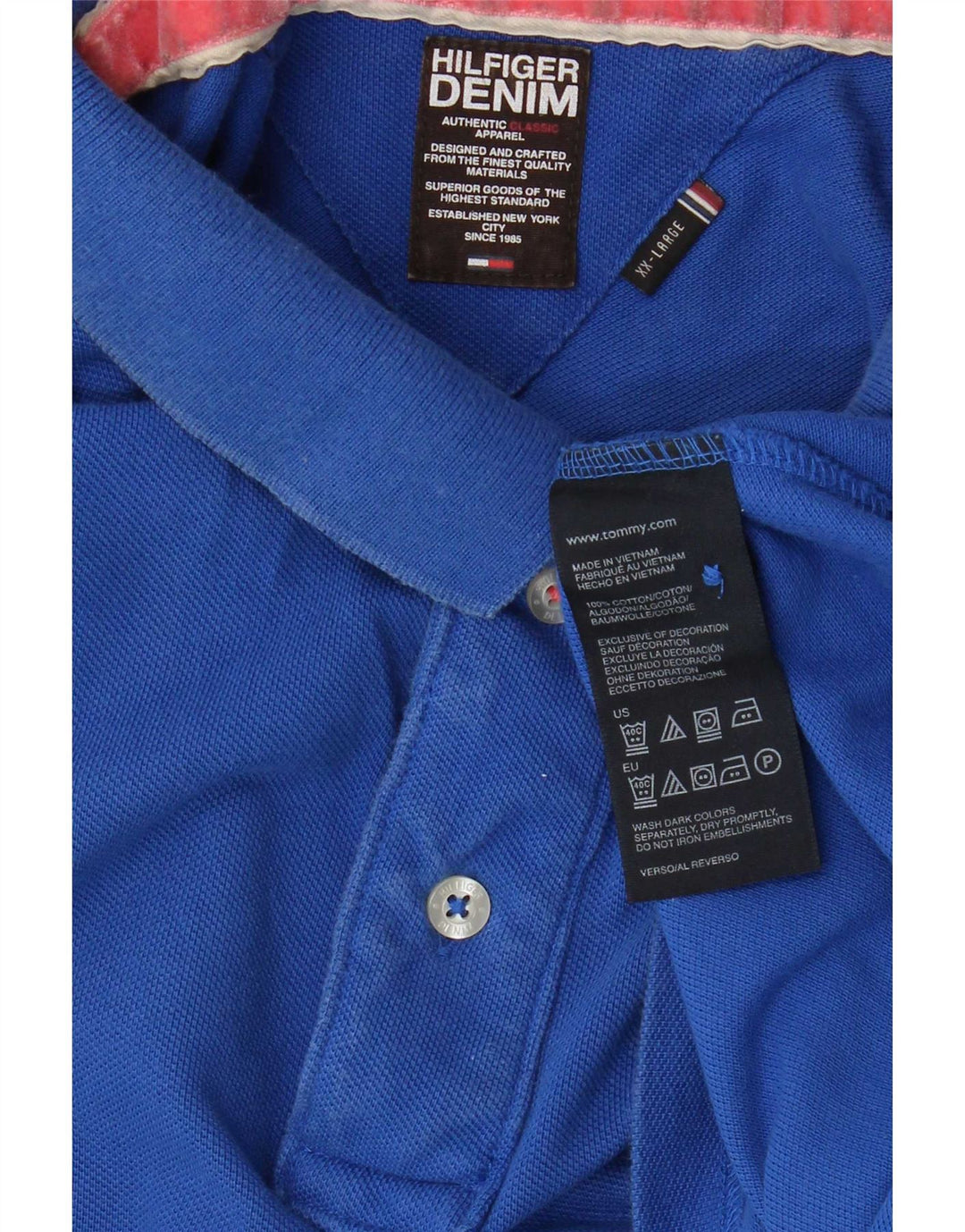 Tommy Hilfiger Herren Poloshirt 2XL Blau Baumwolle