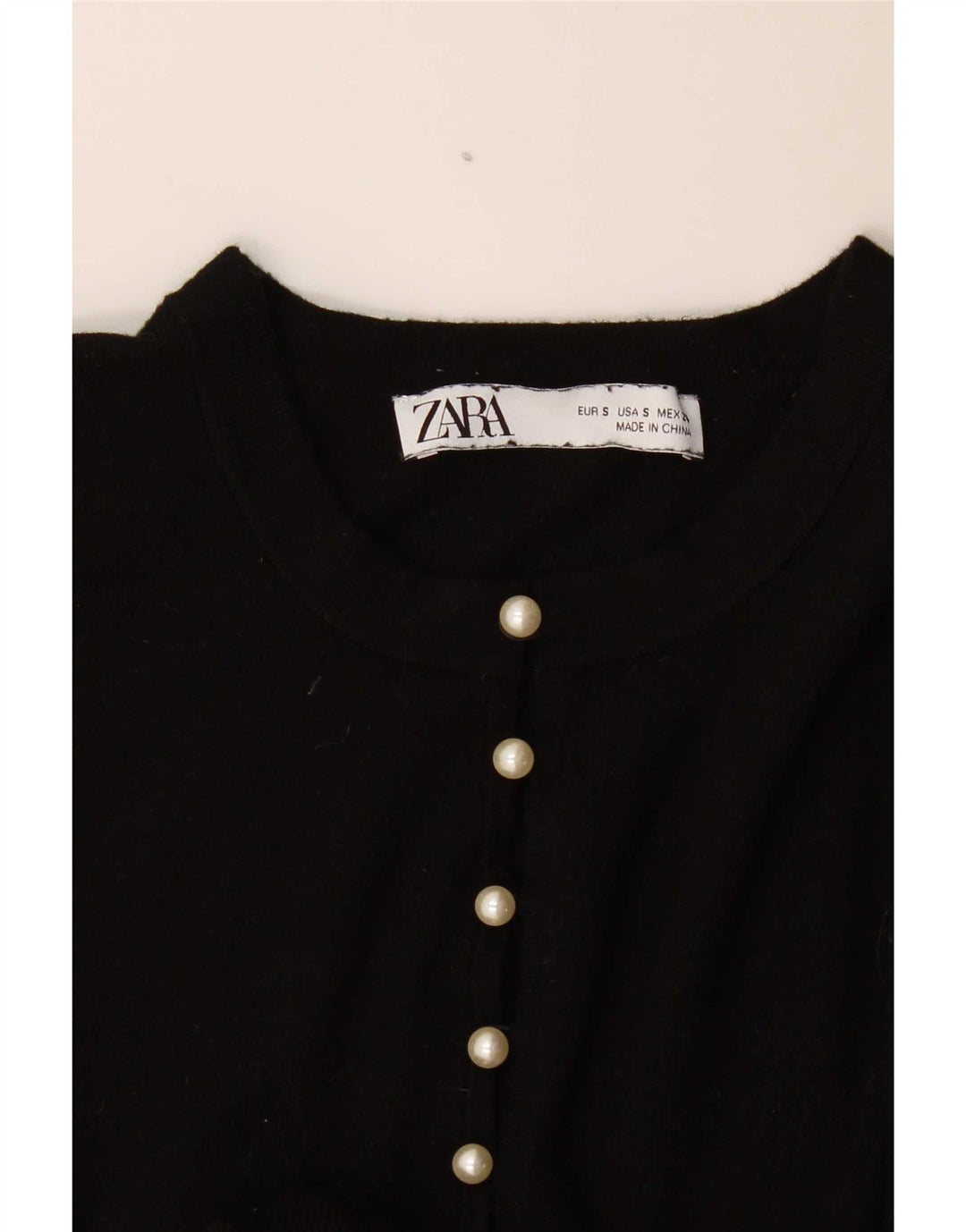Zara Damen-Pullover mit Rundhalsausschnitt, Gr. 10, Größe S, Schwarz