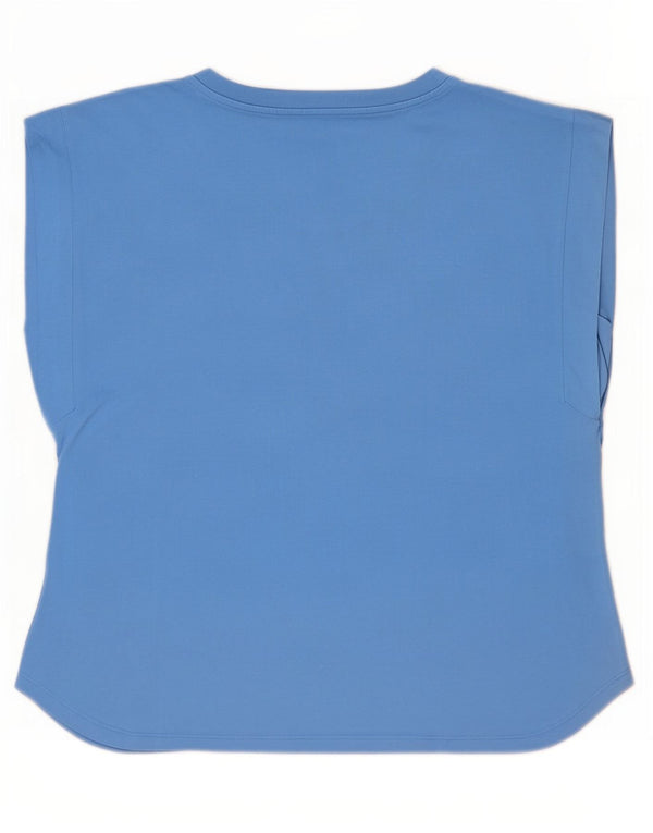 Benetton Damen-Weste-Top, UK 18, XL, blaue Baumwolle