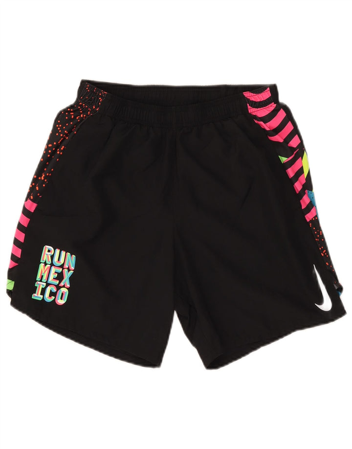 Nike Damen Dri Fit Graphic Sport Shorts Small Schwarz
