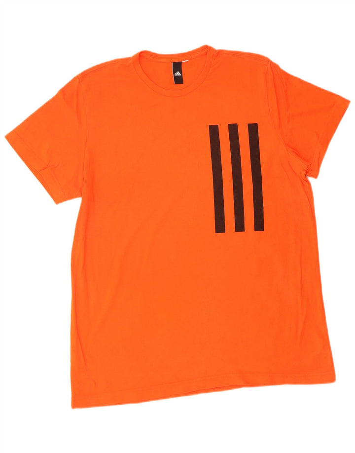 ADIDAS Mens Graphic T-Shirt Top Medium Orange