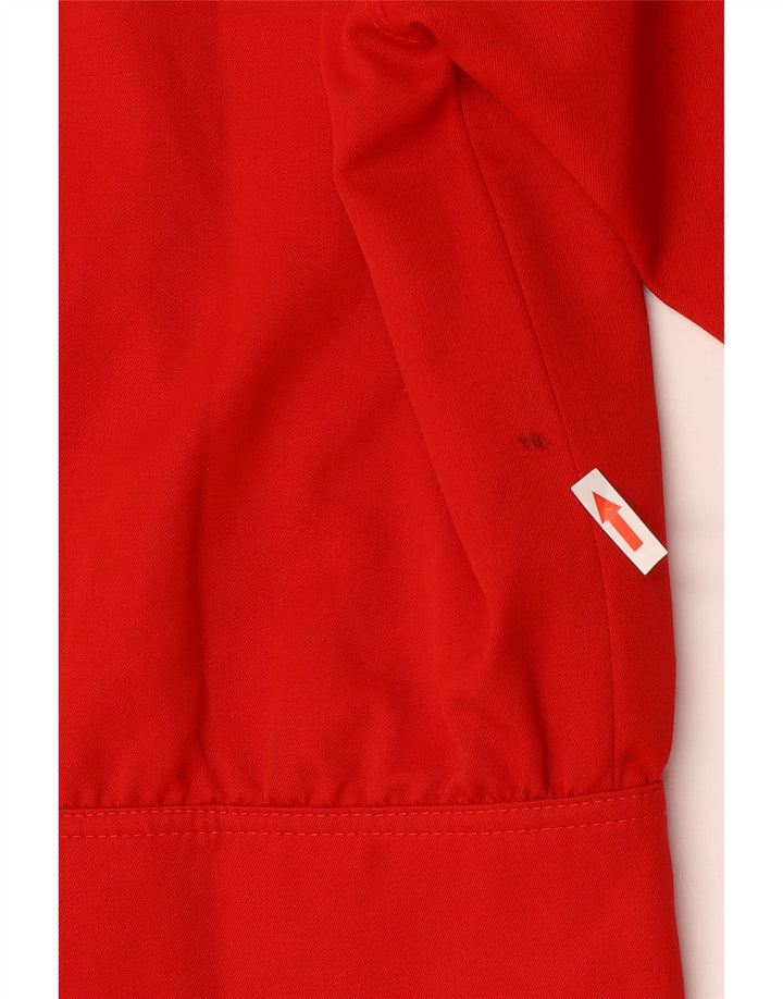 Vintage Damen Zweireihige Bomberjacke IT 42 Mittelrote Wolle