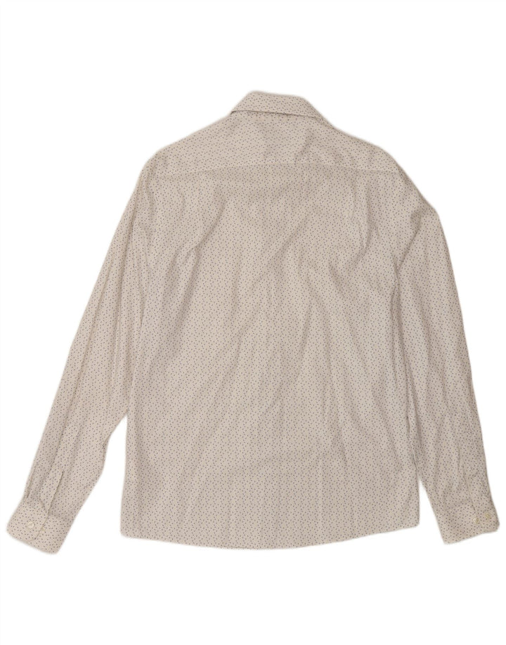 Tommy Hilfiger Herren-Slim-Fit-Hemd, Größe 15 1/2, mittelweiß gefleckt