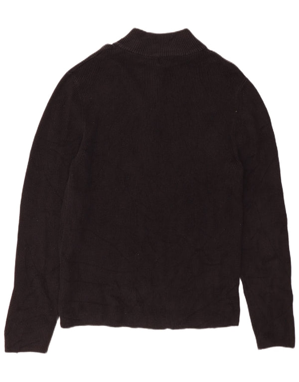 CALVIN KLEIN Herren-Pullover mit Reißverschluss, XL, schwarze Baumwolle