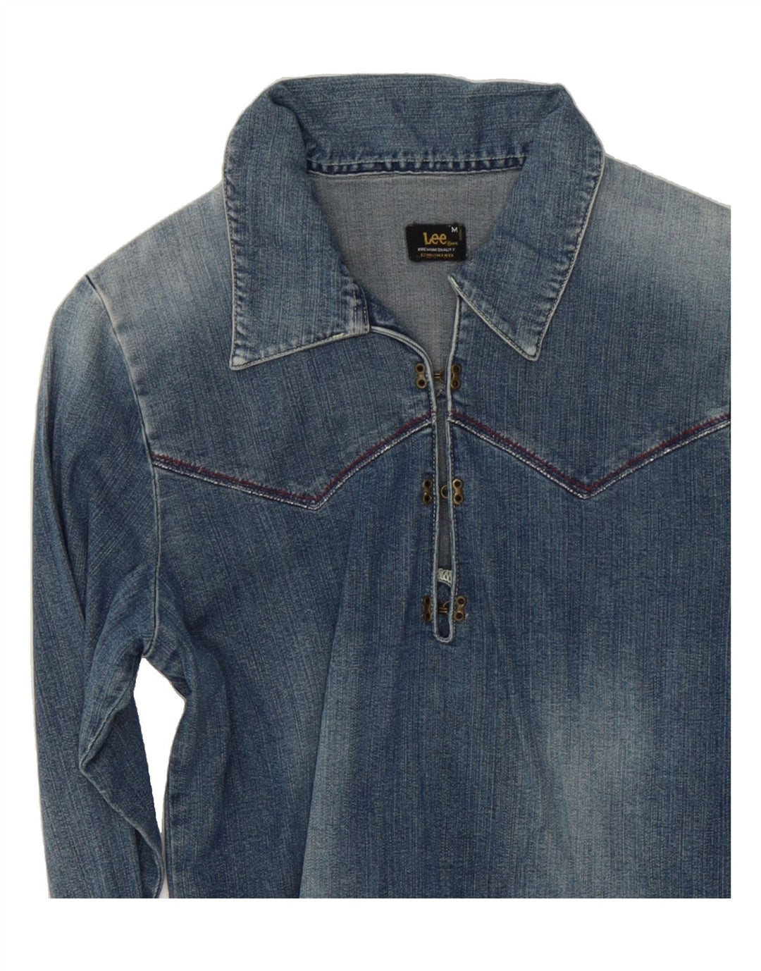 LEE Womens Pullover Denim Shirt UK 12 Medium Blue Cotton Vintage Lee and Second-Hand Lee from Messina Hembry 