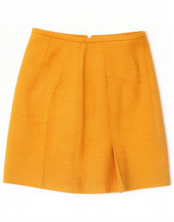 Henry Cottons Damen Minirock IT 42 Medium W28 Gelbes Fischgrätenmuster