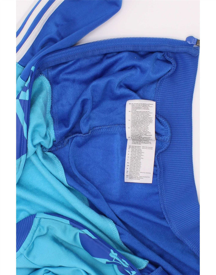 Adidas Jungen Grafik-Trainingsanzug-Top-Jacke, 2–3 Jahre, blaues Farbblockdesign