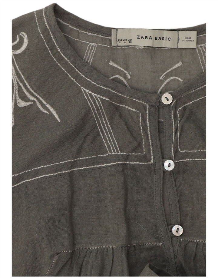 Zara Damen Tunika-Oberteil UK 16 Large Grau