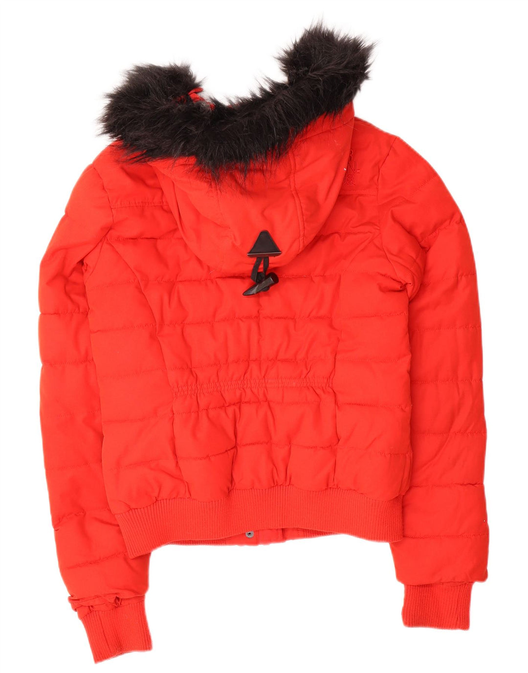 Superdry Wattierte Damenjacke mit Kapuze, UK 10, Größe S, Rot, Polyester
