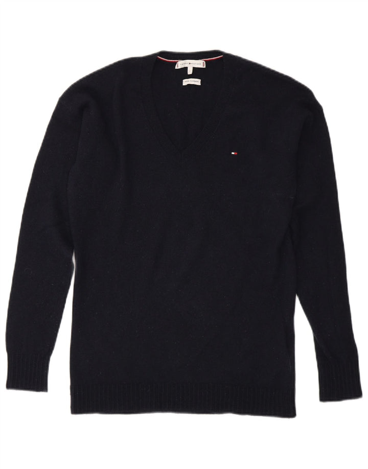 TOMMY HILFIGER Herren-Pullover mit V-Ausschnitt, kleine marineblaue Wolle