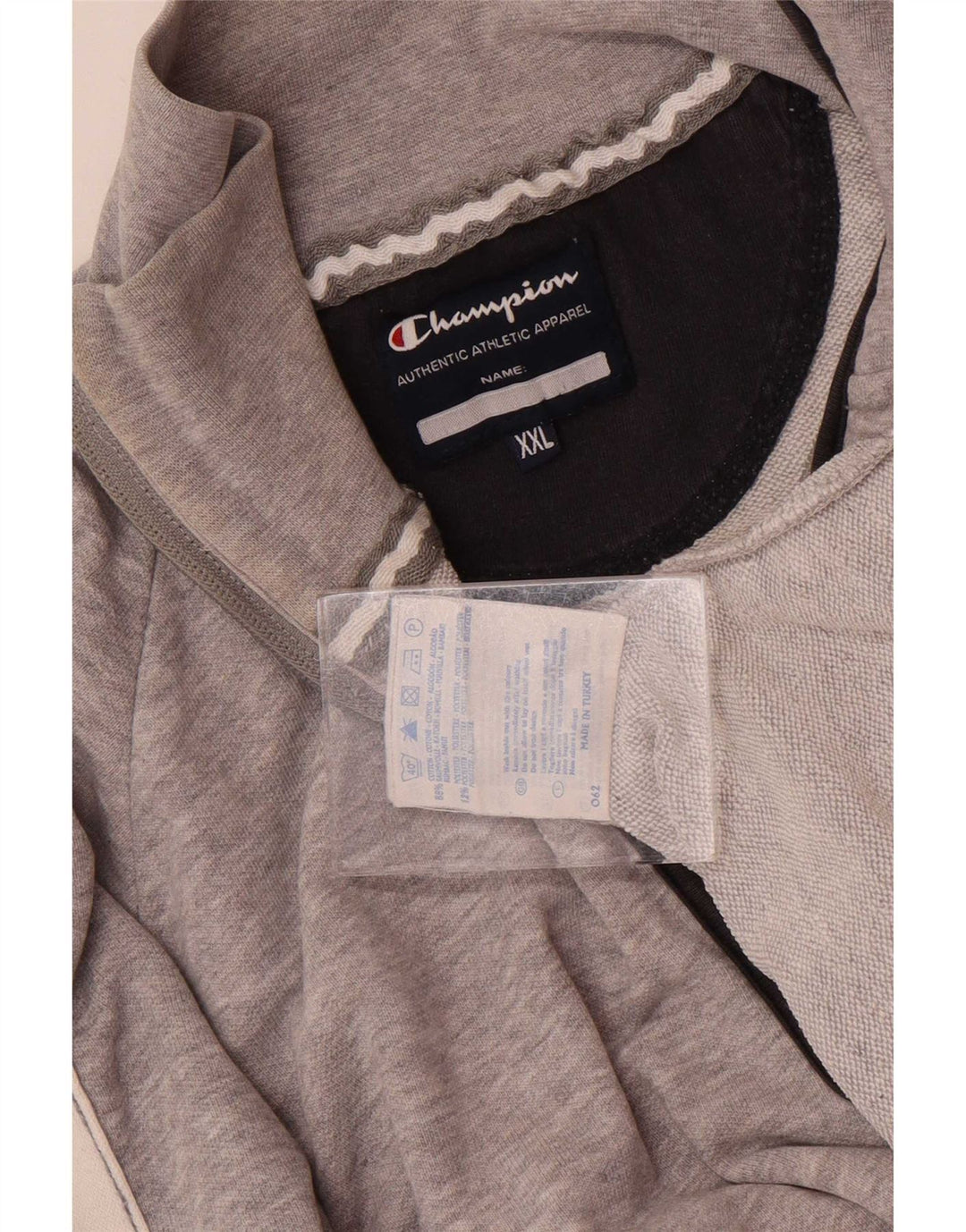 Champion Herren-Sweatshirt mit grafischem Reißverschluss, 2XL, Grau, Farbblock