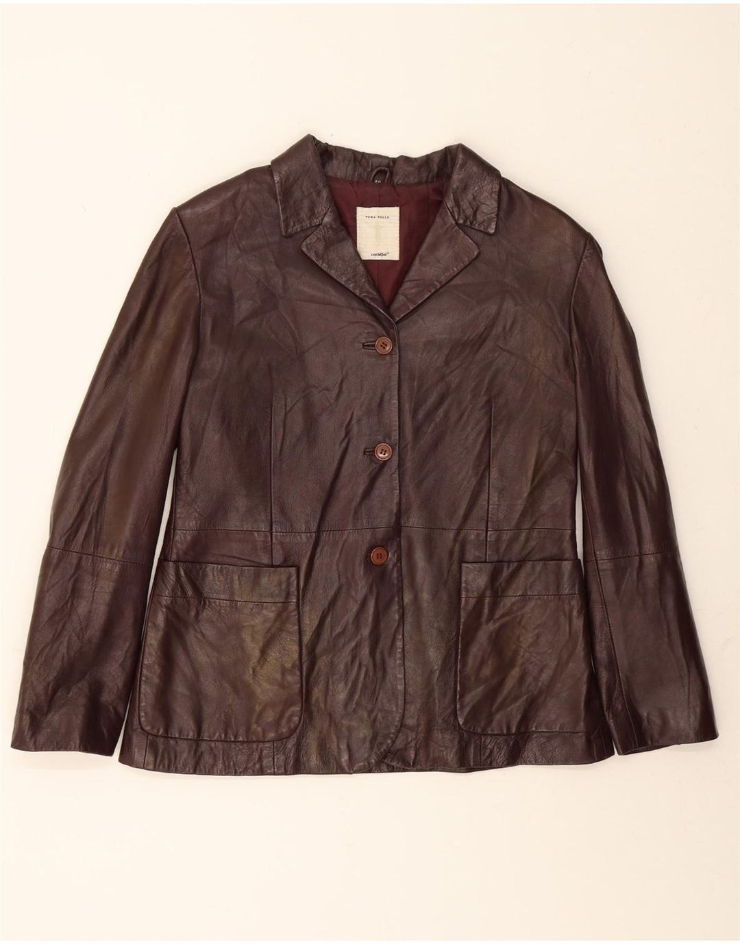 CONBIPEL Womens Leather Jacket IT 46 Large Brown Leather Vintage Conbipel and Second-Hand Conbipel from Messina Hembry 