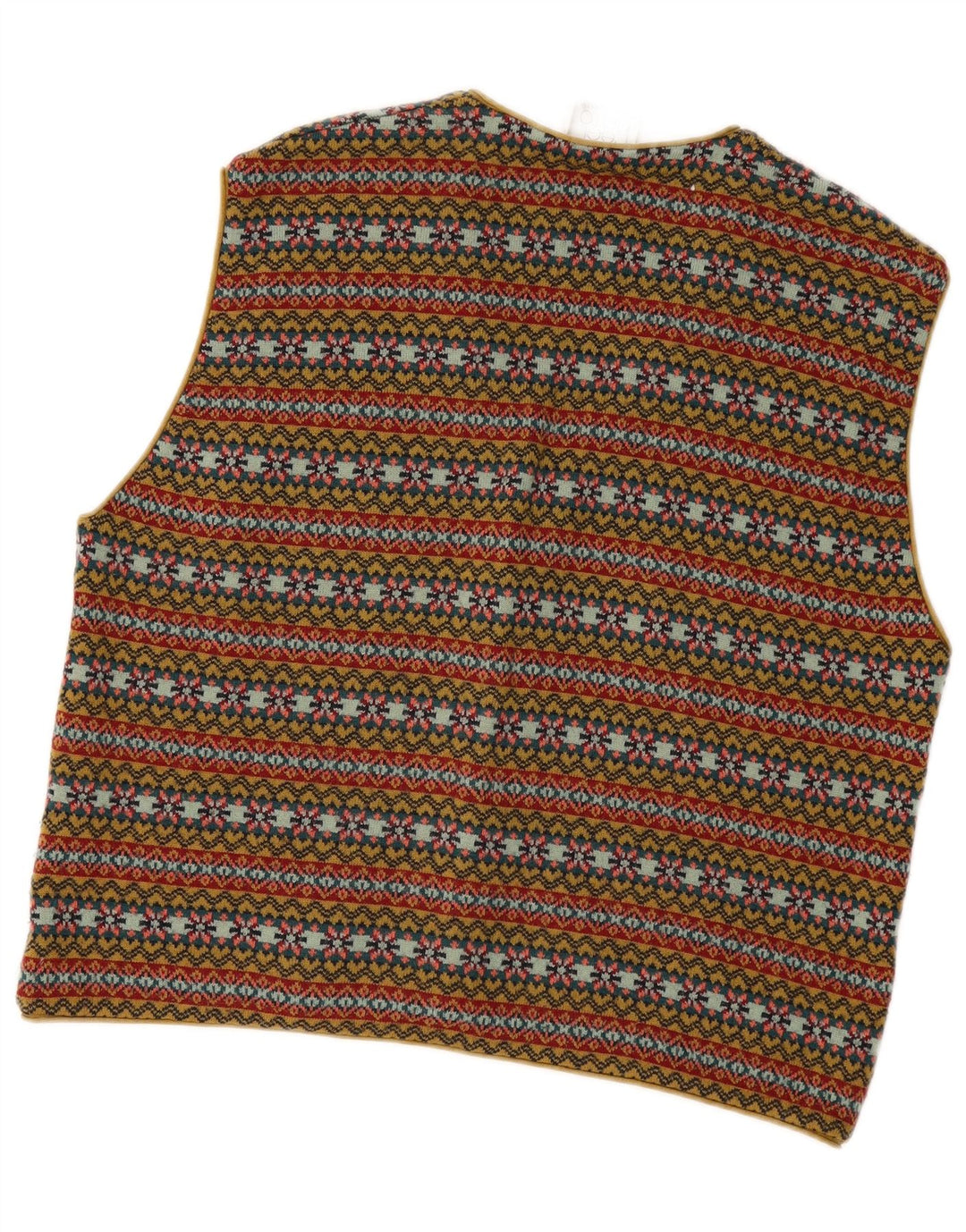 Vintage Herren ärmelloser Cardigan Pullover Medium Mehrfarbig Fair Isle