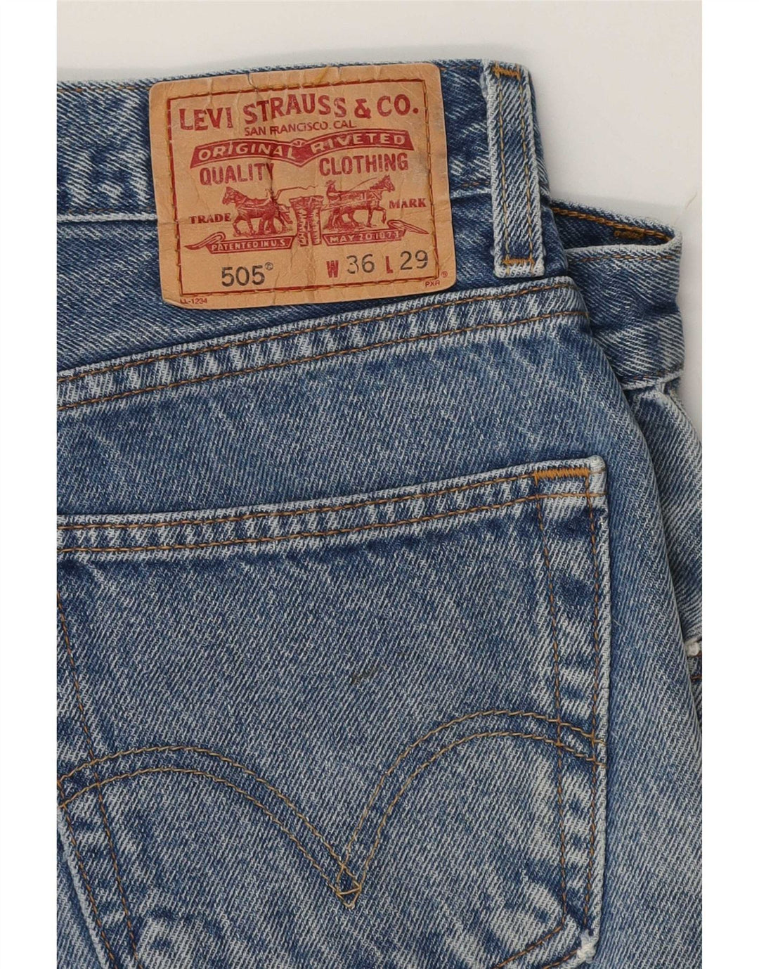 Levi's Herren 505 Regular Fit Straight Jeans W36 L26 Blaue Baumwolle