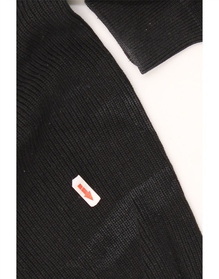 Zara Herren-Pullover mit Rundhalsausschnitt, Größe S, schwarze Baumwolle
