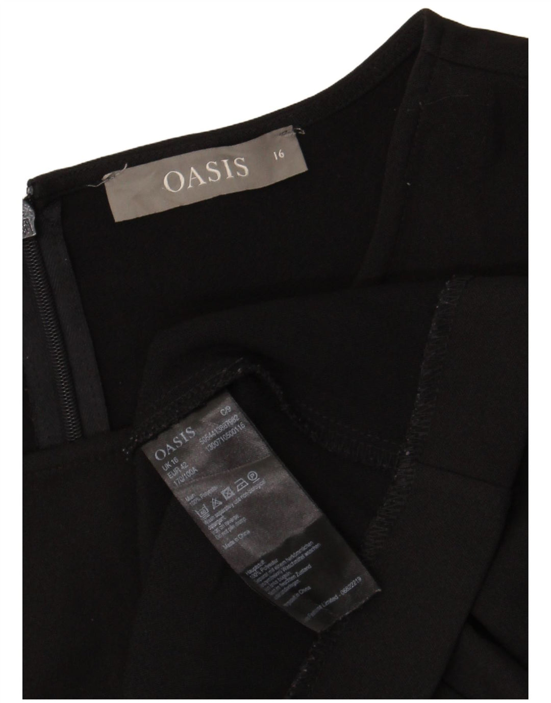 Oasis Damen Etuikleid UK 16 Large Schwarz Polyester