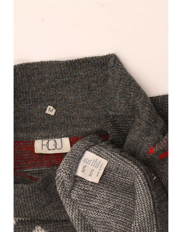 Flou Rollkragenpullover für Damen, Gr. 14, mittelgrau, geometrisch