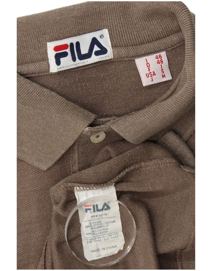 Fila Herren Poloshirt IT 46 Small Braun Baumwolle