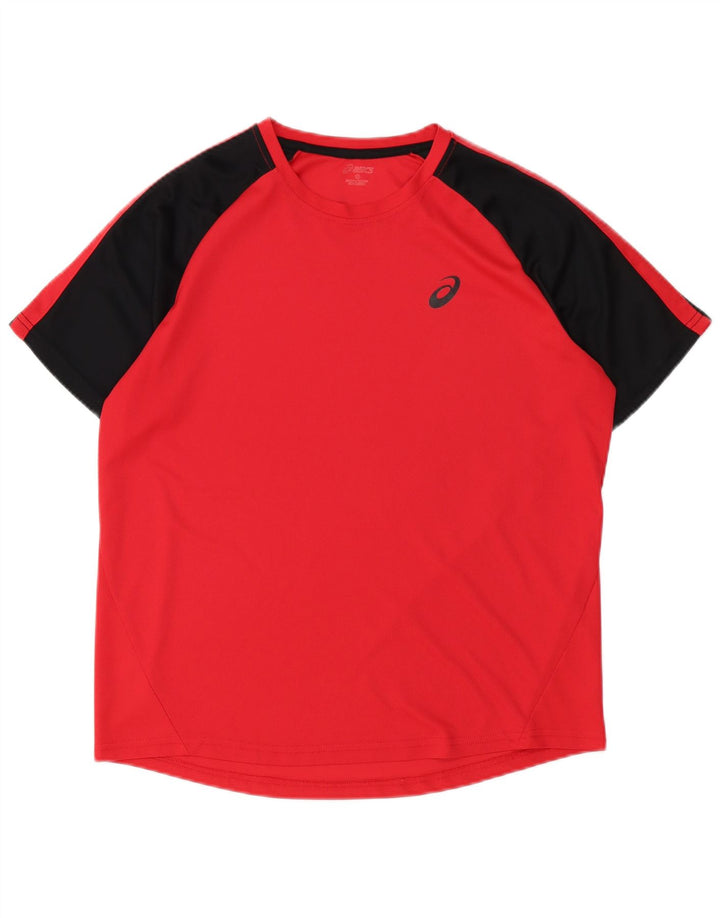 Asics Herren T-Shirt Top Large Rot Colourblock