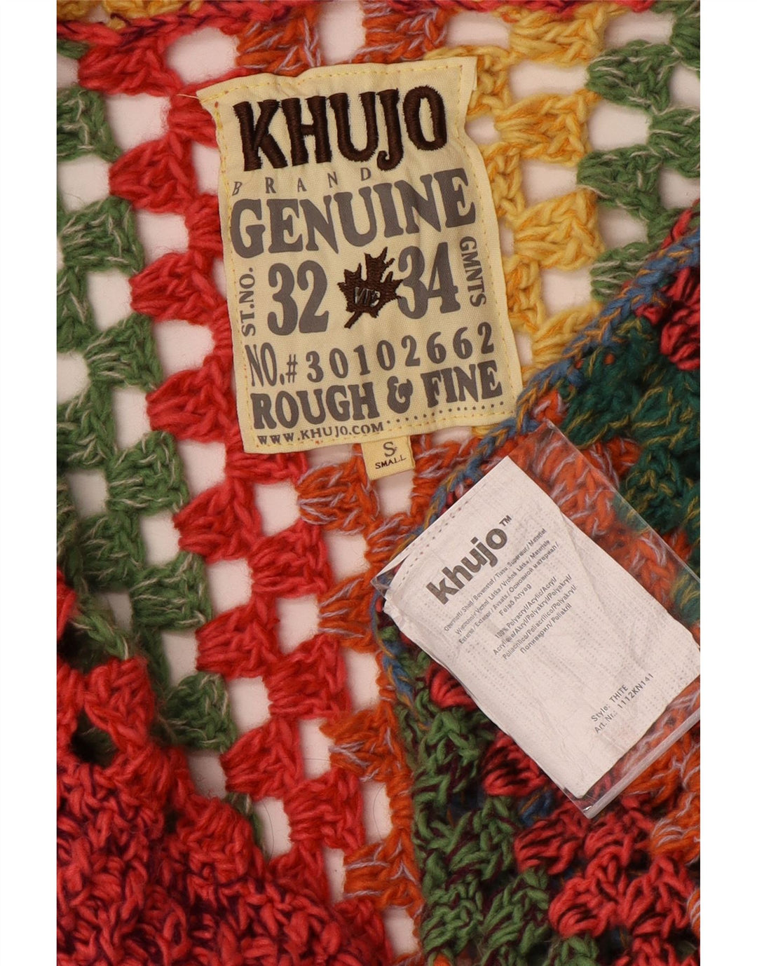 KHUJO Damen-Strickjacke, übergroß, lang, Gr. 10, Größe S, Mehrfarbig